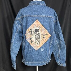 Denim Jacket with Graphic Design